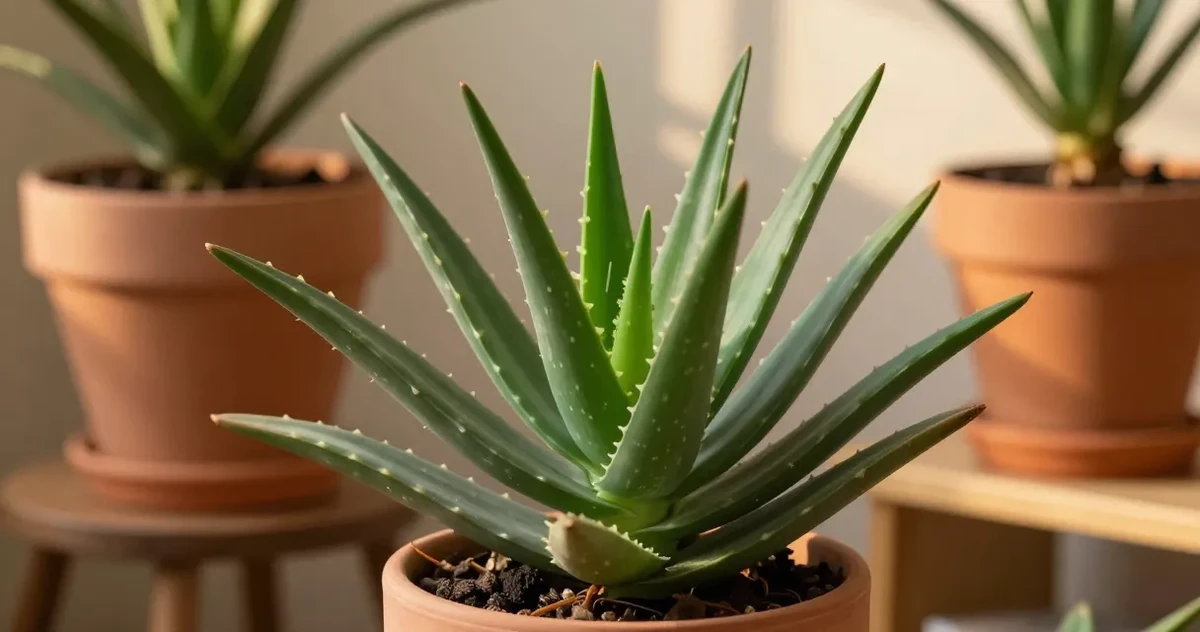 Fresh aloe vera leaf cut open showing clear gel inside