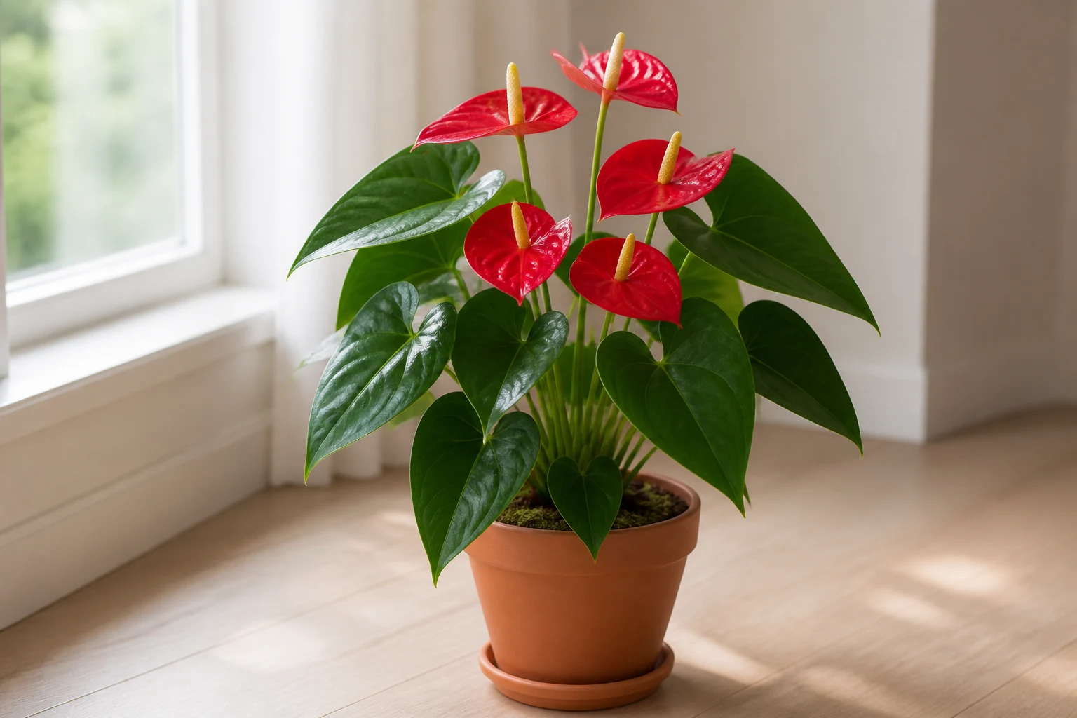 Flamingo Flower shown as context for its computed native-record climate profile