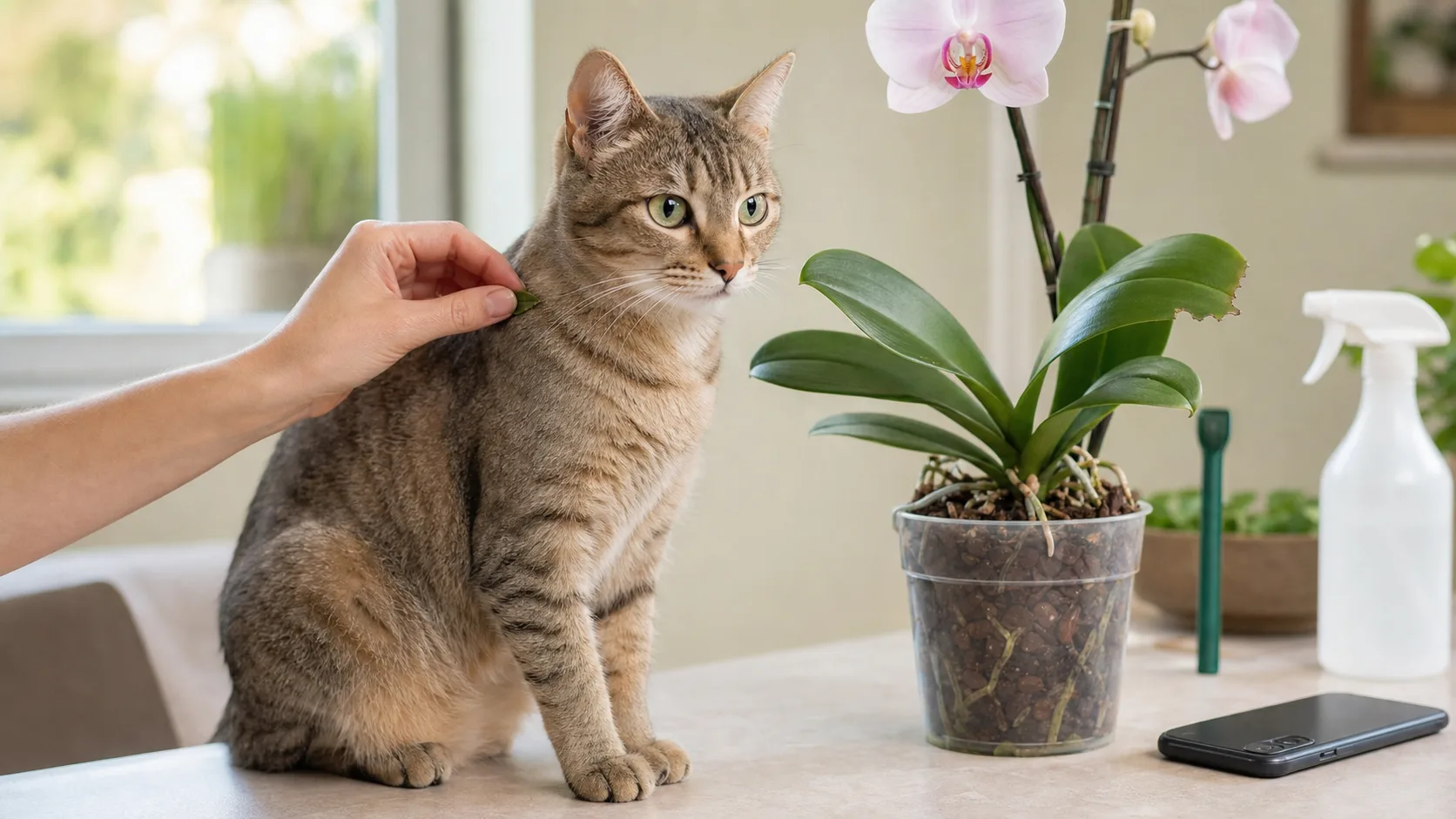 Remove Plant Fragments and Check the Plant, Pot, and Treatments Are Orchids Toxic to Cats? What to Check After a Bite - Remove Plant Fragments and Check the Plant, Pot, and Treatments