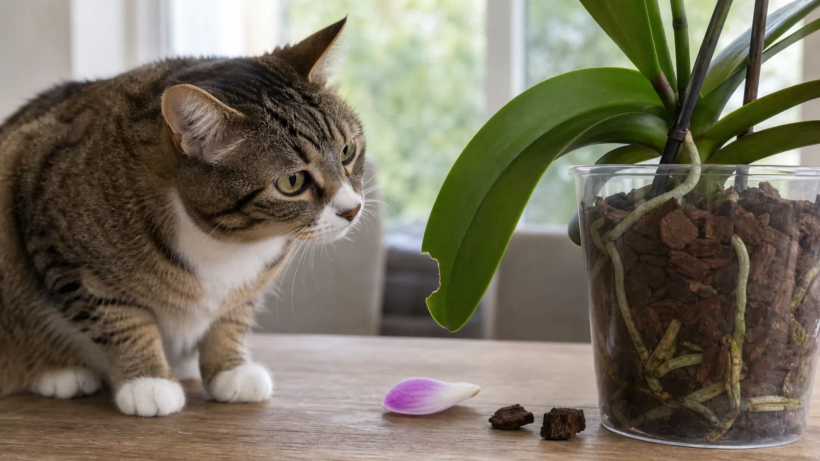 Non-Toxic Plant Material Can Still Upset a Cat's Stomach Are Orchids Toxic to Cats? What to Check After a Bite - Non-Toxic Plant Material Can Still Upset a Cat’s Stomach