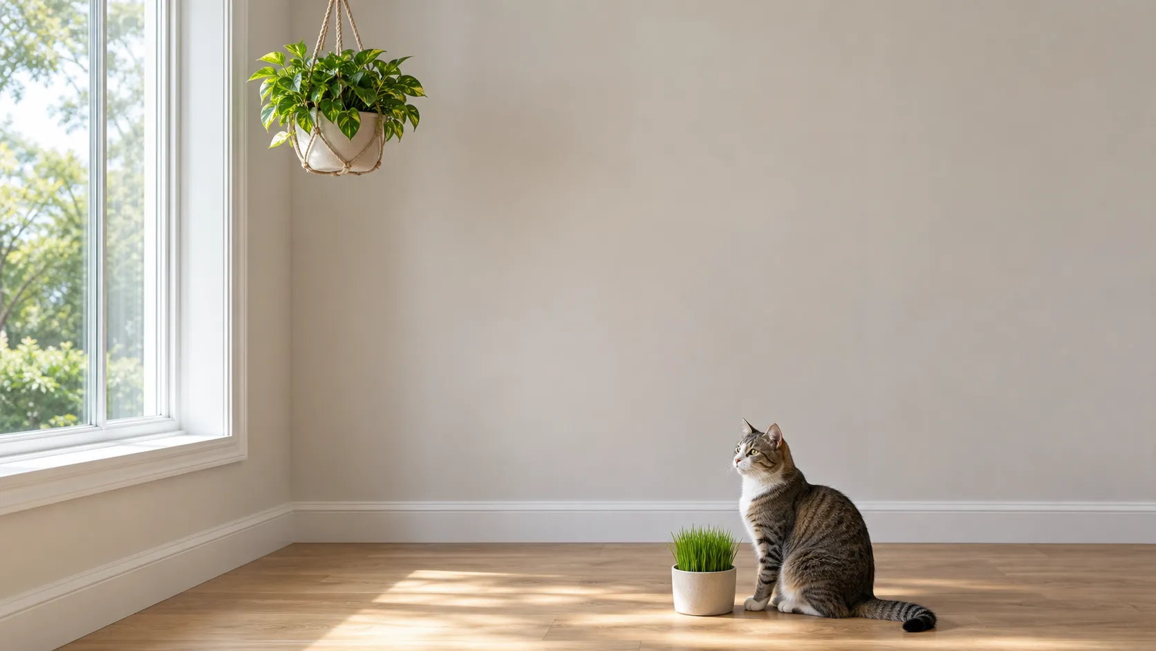 A Secure High Hanging Planter and Cat Grass Reduce Repeat Access Are Pothos Toxic to Cats? Symptoms and Safer Next Steps - A Secure High Hanging Planter and Cat Grass Reduce Repeat Access