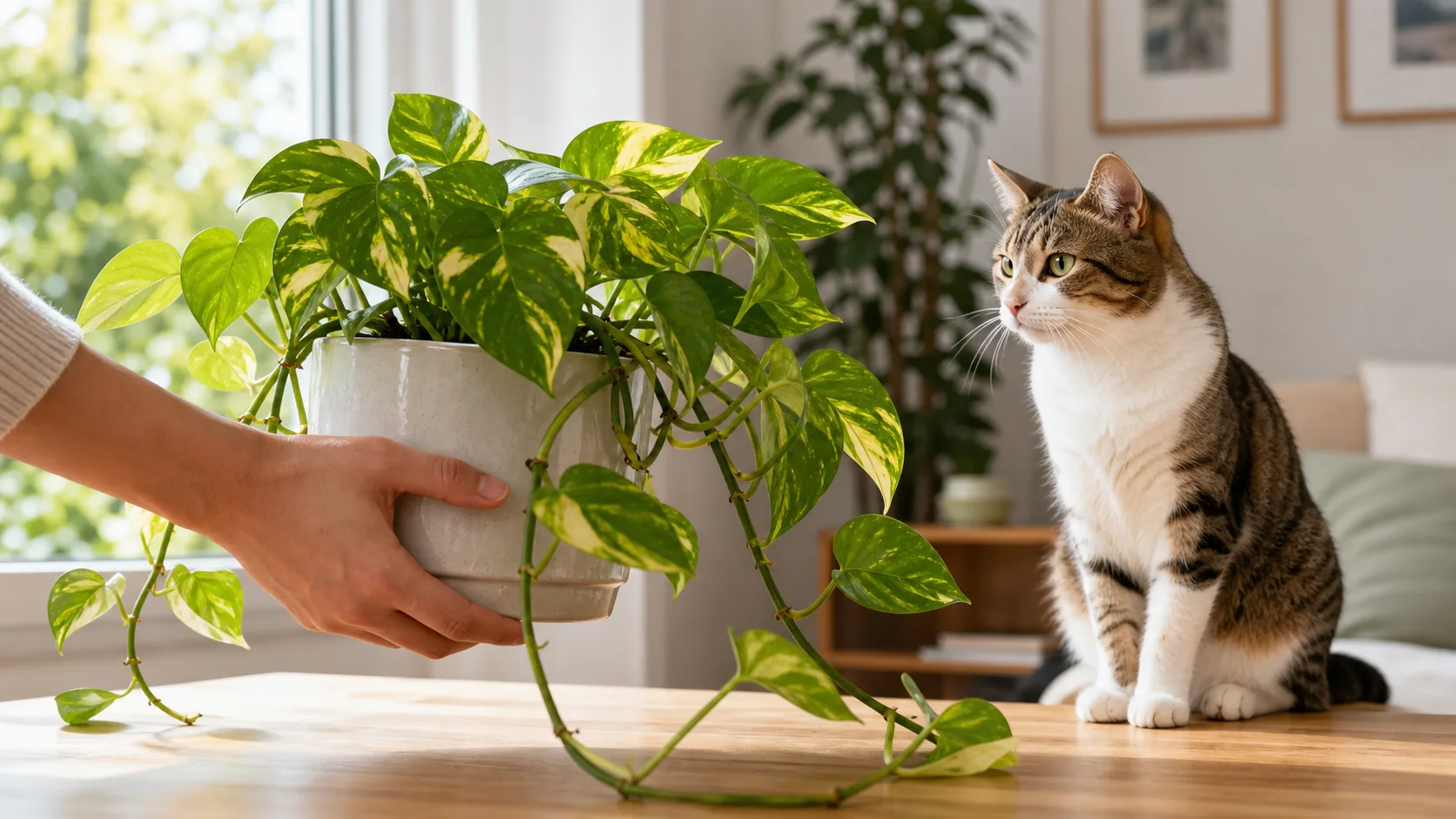 Move Pothos Out of Reach as Soon as You Confirm Access Are Pothos Toxic to Cats? Symptoms and Safer Next Steps - Move Pothos Out of Reach as Soon as You Confirm Access