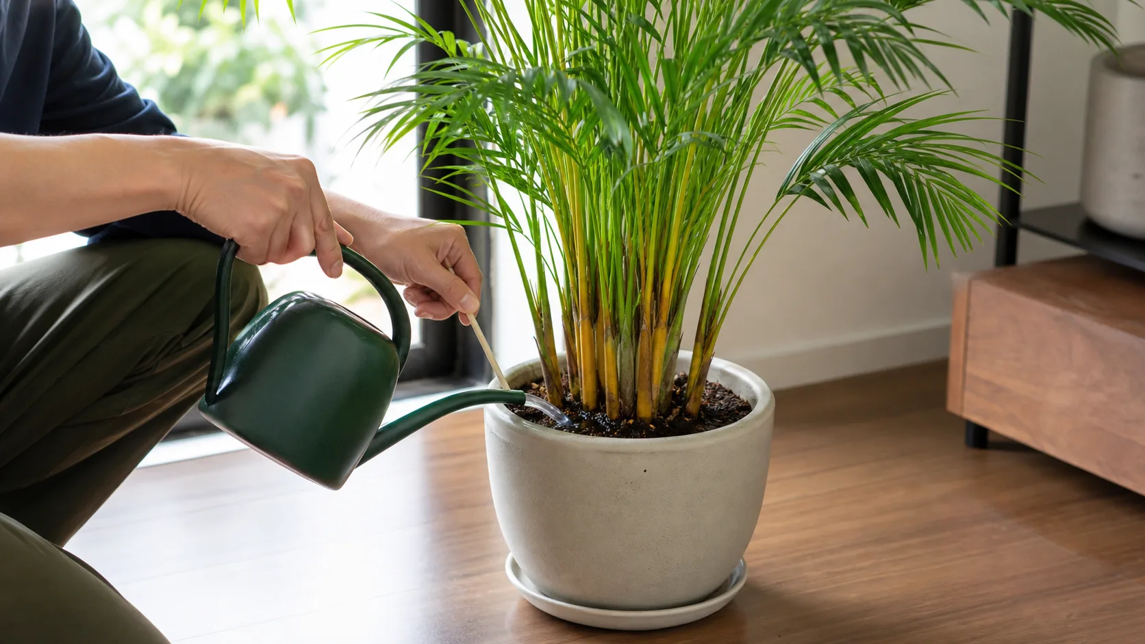Watering Areca Palm Indoors: The Low-Risk Approach Areca Palm Care Indoors: Light, Water, and Yellow Leaves - Watering Areca Palm Indoors: The Low-Risk Approach