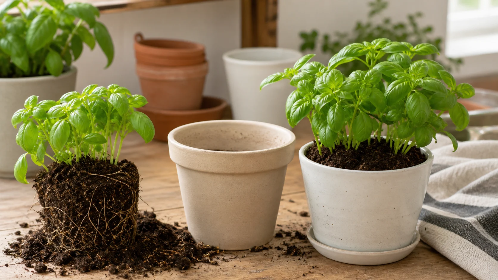 Basil Plant Care Indoors: How to Keep It Alive for Months - Pot and Soil: Start Here