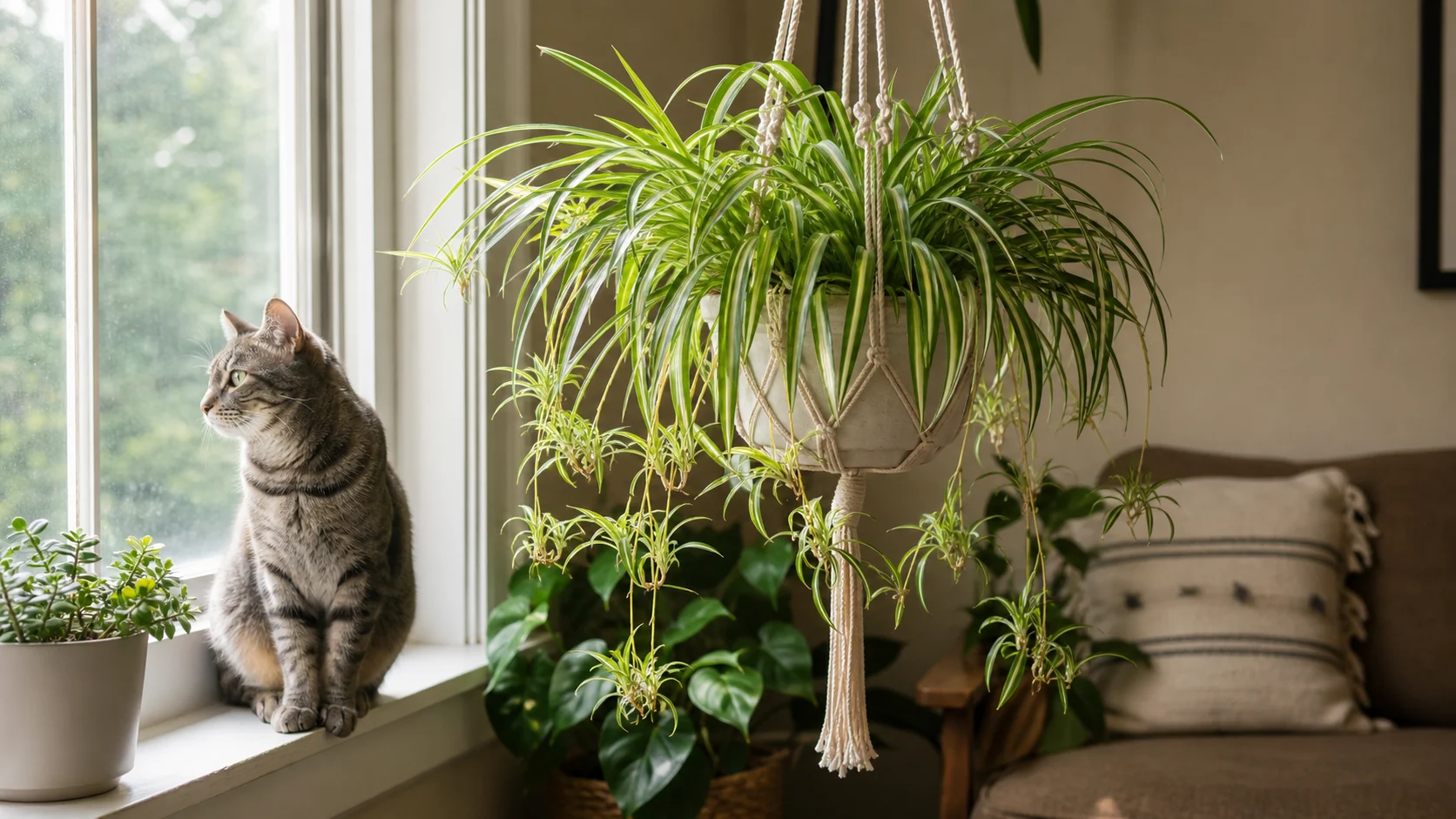 Spider Plant 12 Best Plants for Apartments (Small Spaces, Low Light) - Spider Plant