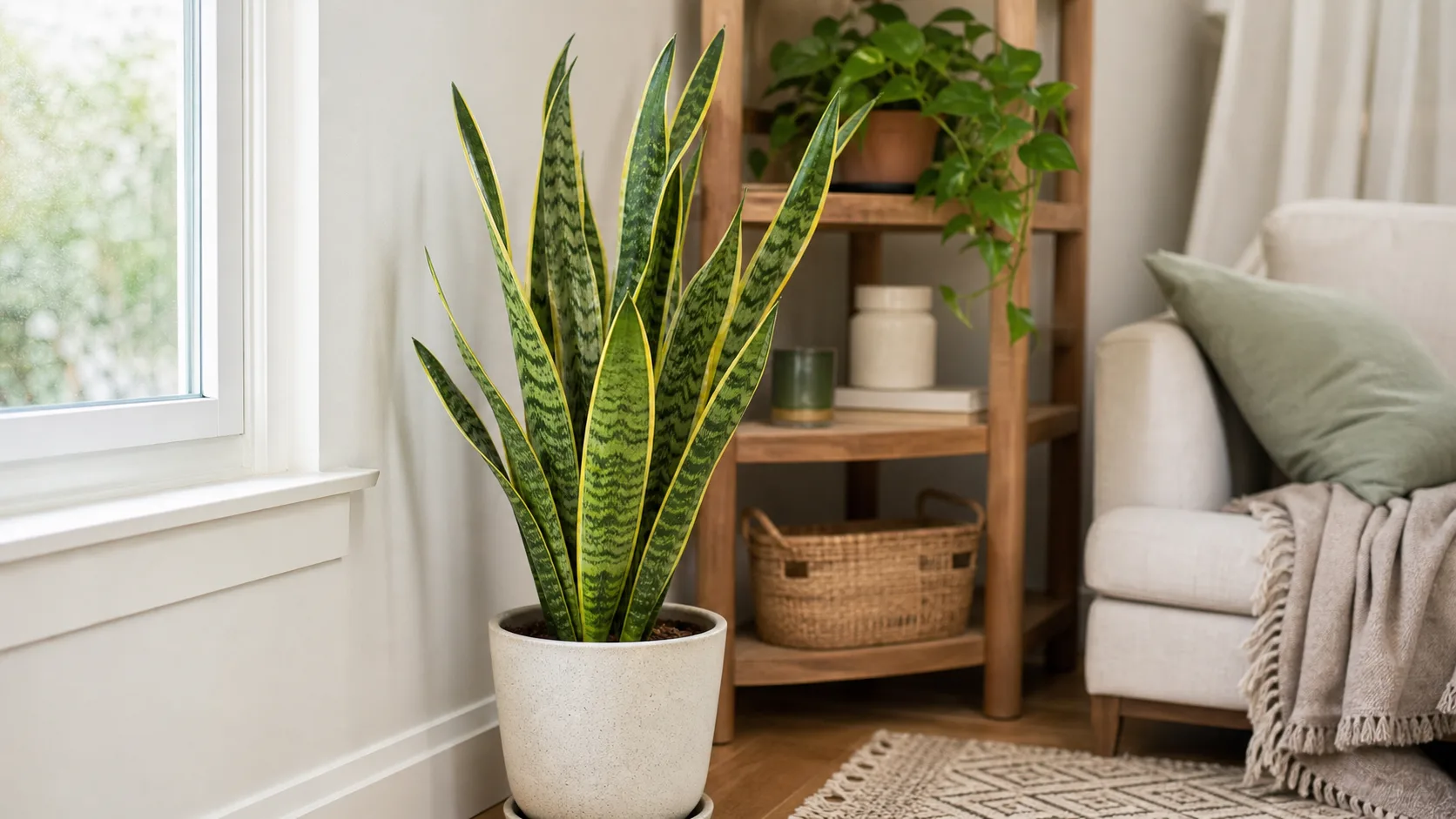 6. Snake Plant Best Tropical Plants to Grow Indoors - 6. Snake Plant