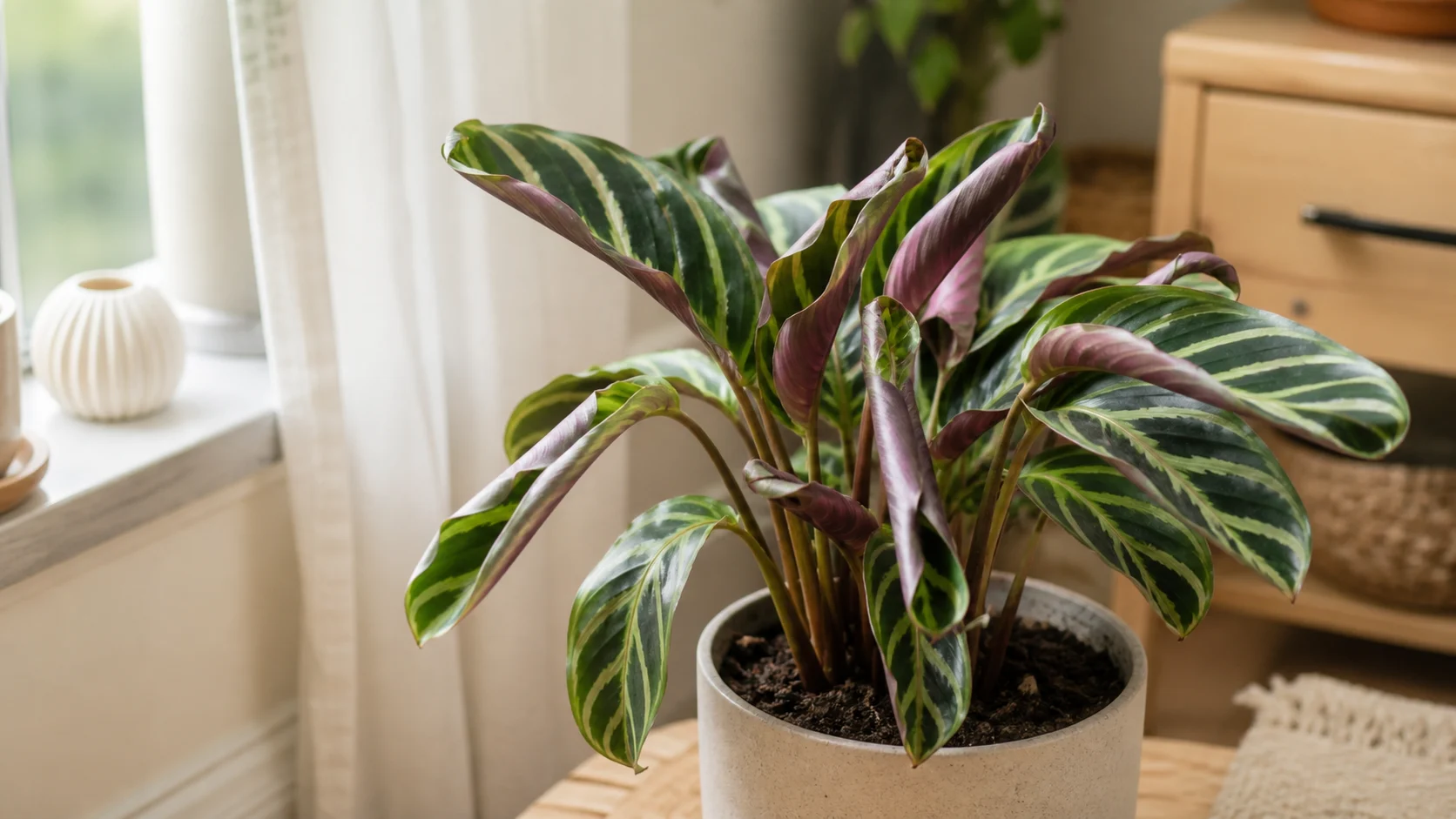 Leaves Curling Inward Calathea Care Guide: Water and Light - Leaves Curling Inward
