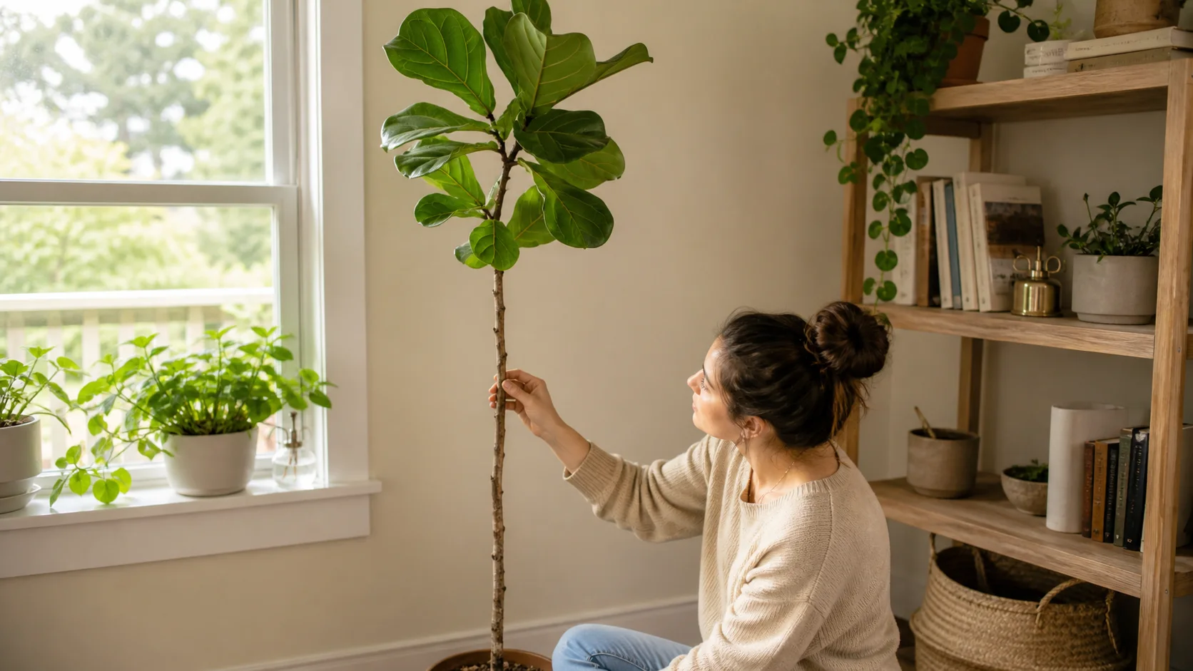 Fiddle Leaf Fig Pruning: Branching, Shaping, Propagating - Rescue Pruning for a Leggy Plant