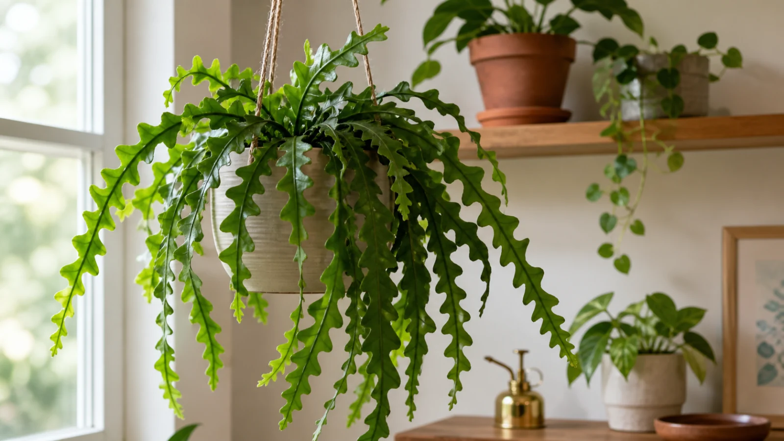 20 Best Indoor Hanging Plants (Low Light to Bright) - 12. Fishbone Cactus (Epiphyllum Anguliger)