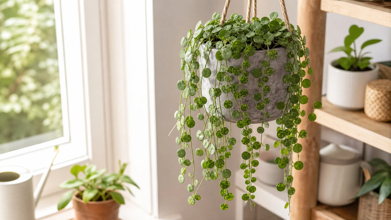 20 Best Indoor Hanging Plants (Low Light to Bright) - 19. String of Nickels (Dischidia Nummularia)