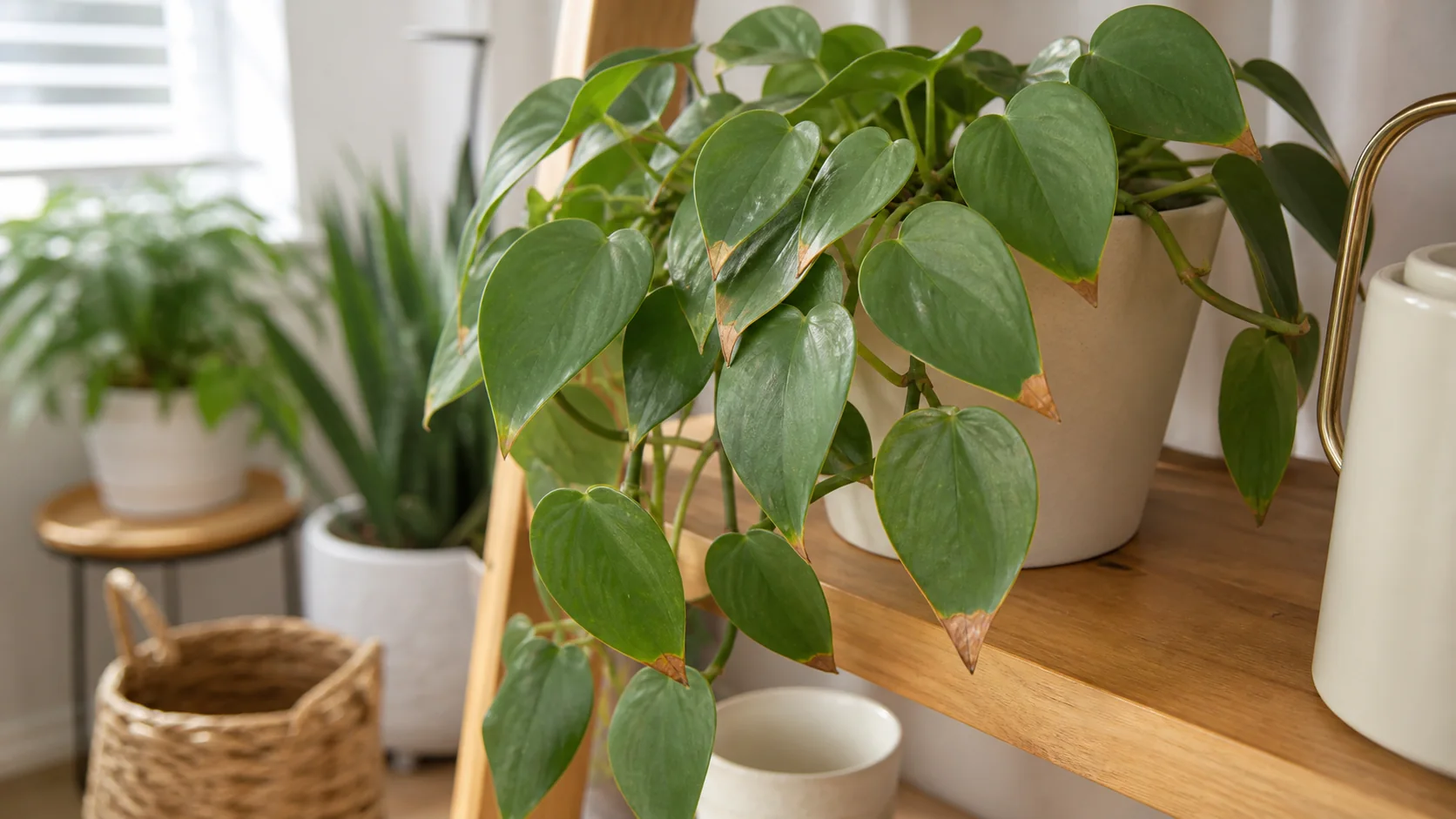 Brown leaf tips Heartleaf Philodendron Care Indoors - Brown leaf tips