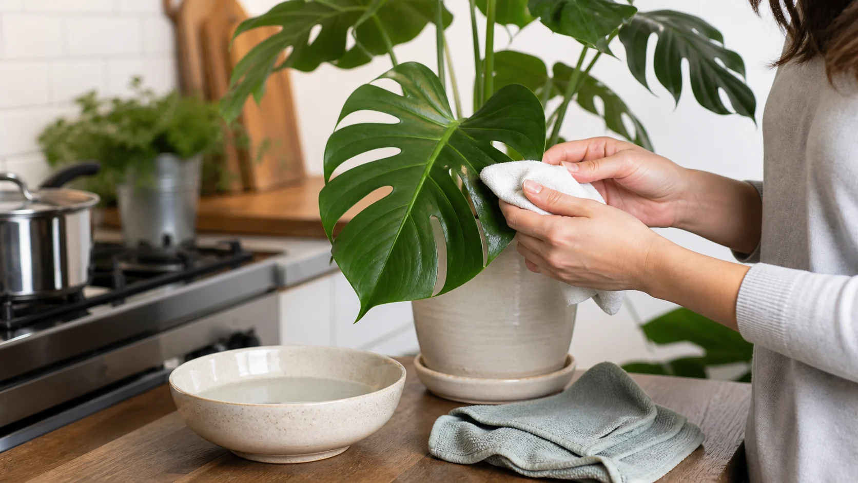 Kitchen Grease or Sticky Residue How to Clean Plant Leaves: Methods That Actually Work - Kitchen Grease or Sticky Residue