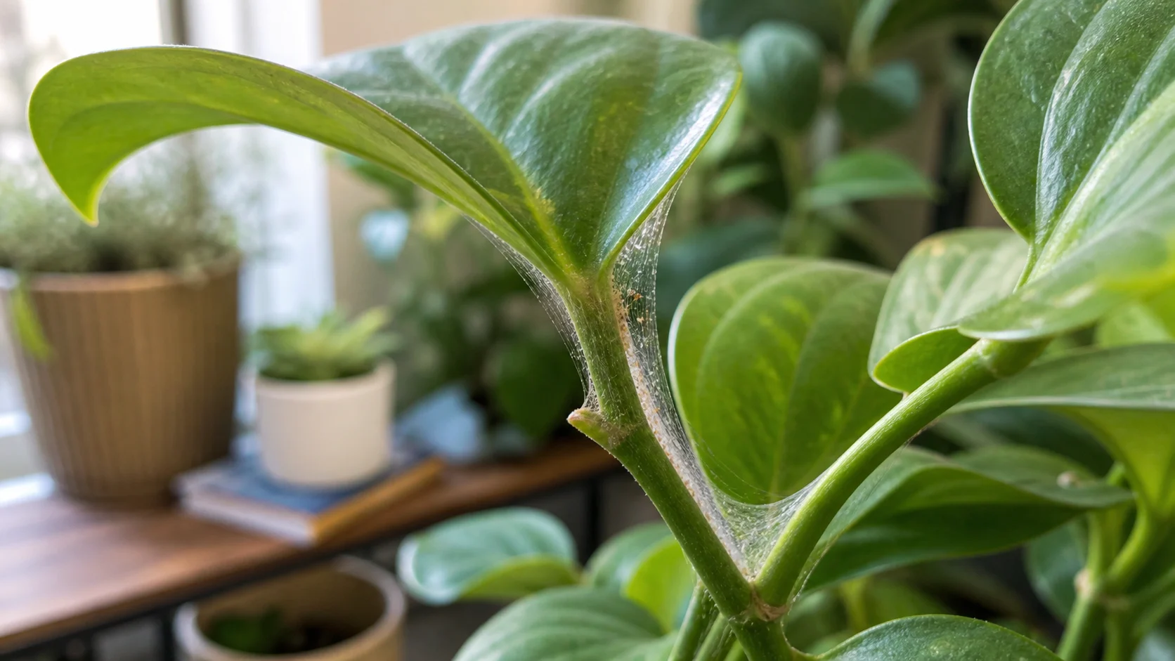 Fine Webbing in Leaf Joints How to Get Rid of Spider Mites Fast - Fine Webbing in Leaf Joints