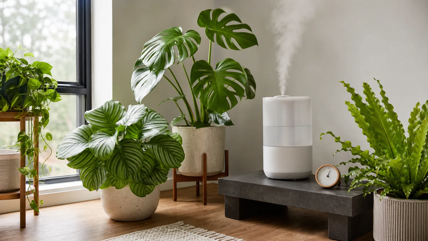 A Measured Plant Zone With a Clean Humidifier Humidifier for Plants: When It Helps, Where to Put It, and Risks - A Measured Plant Zone With a Clean Humidifier