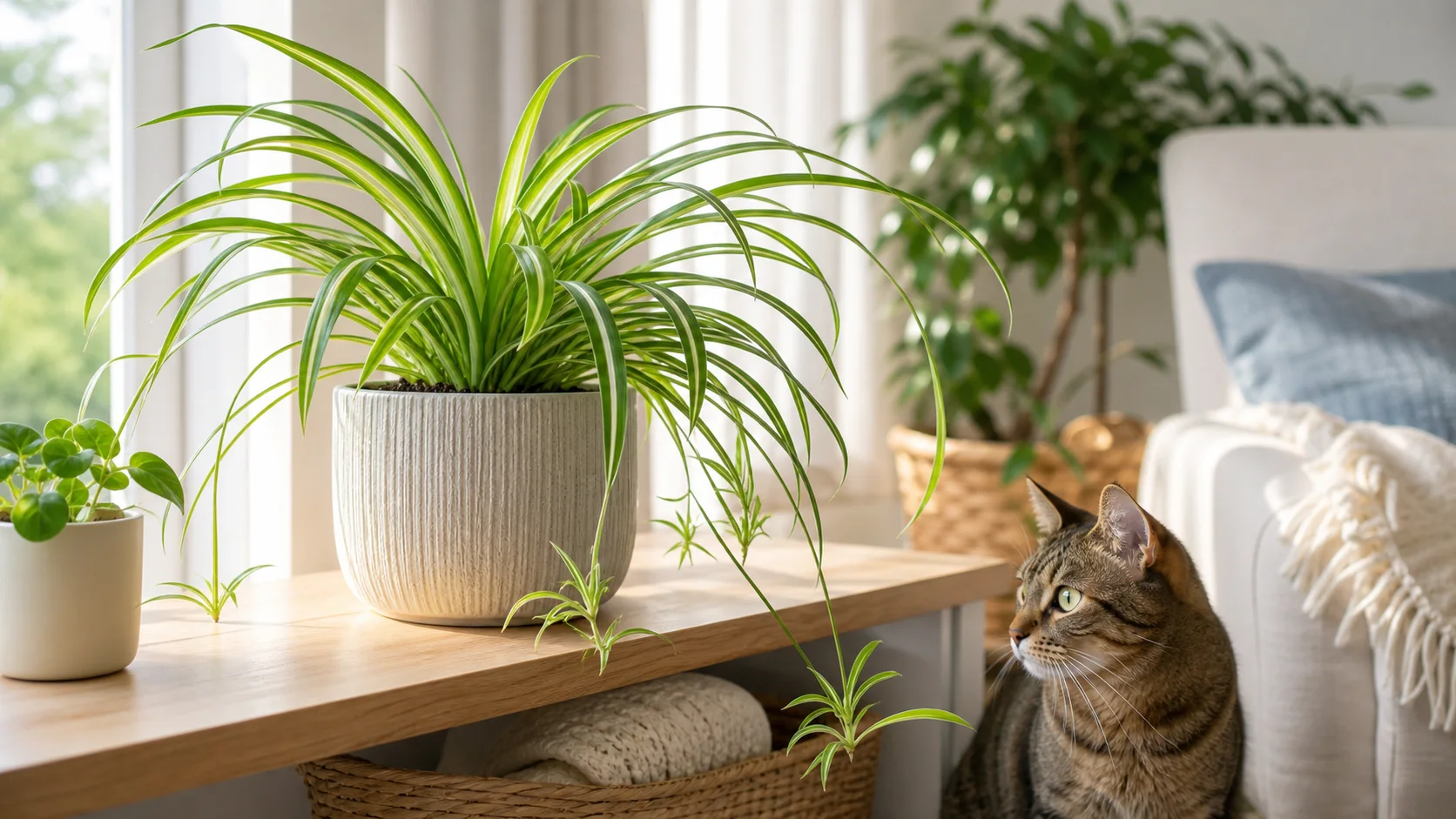 9. Spider Plant (Chlorophytum comosum) 15 Best Indoor Plants for Low Light (That Actually Thrive) - 9. Spider Plant (Chlorophytum comosum)