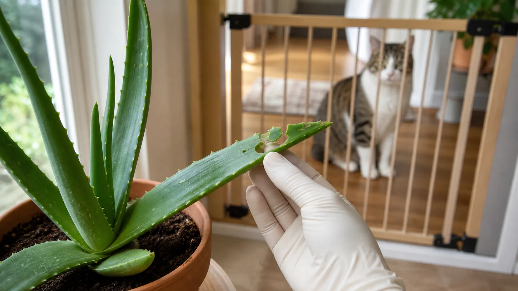 Fresh Chew Marks Help Confirm Exposure Better Than One Vague Symptom Is Aloe Vera Toxic to Cats? Gel, Latex, Symptoms, and Action - Fresh Chew Marks Help Confirm Exposure Better Than One Vague Symptom