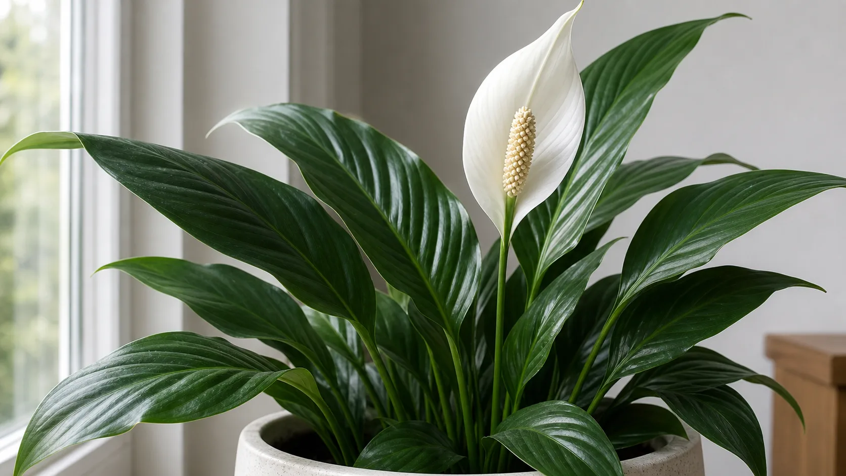 Glossy Basal Leaves and a White Spathe Help Identify Spathiphyllum Is Peace Lily Toxic to Cats? Why It Is Not the Same as a True Lily - Glossy Basal Leaves and a White Spathe Help Identify Spathiphyllum