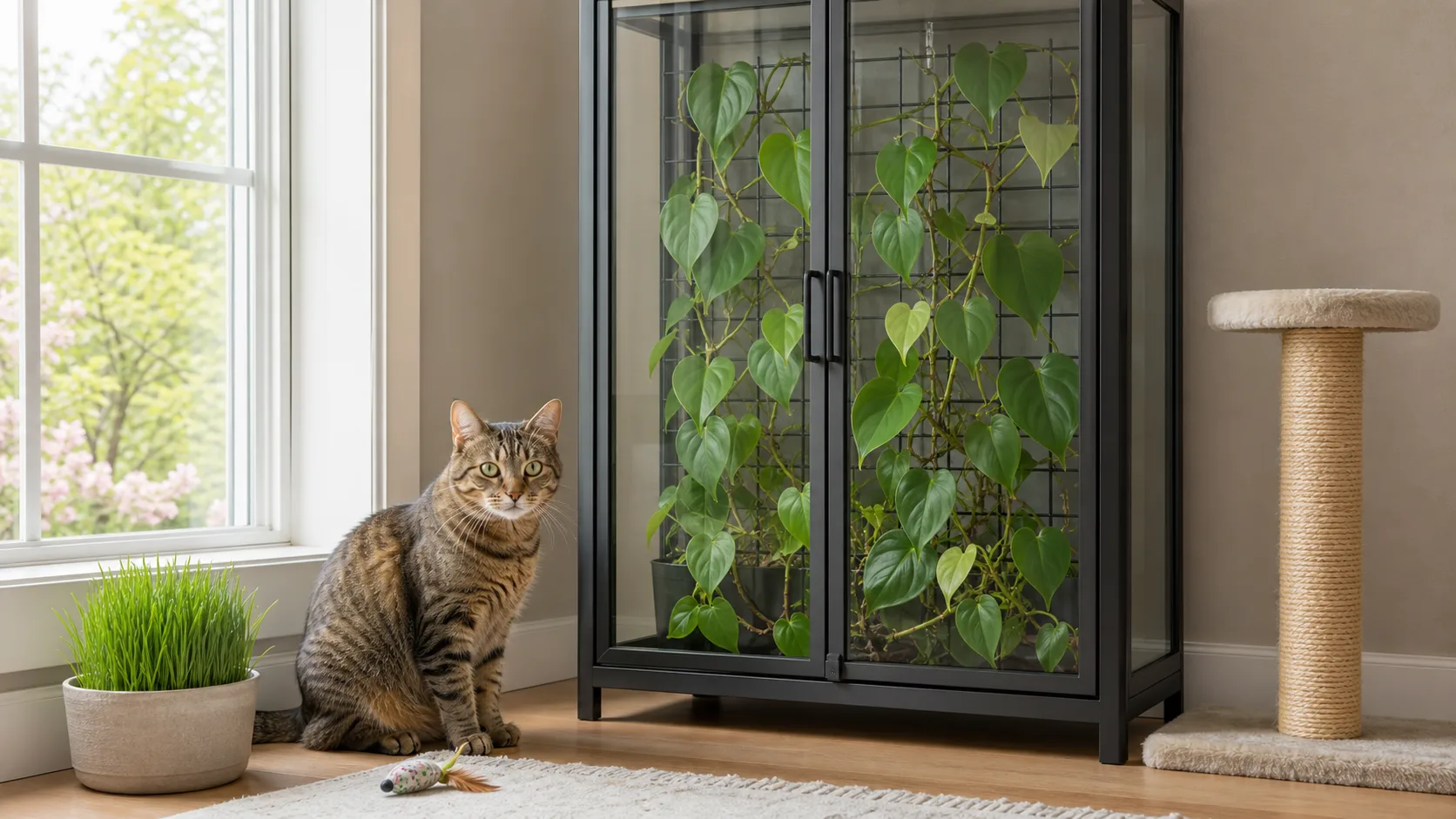 Fresh Philodendron Vines Stay Contained Behind a Closed Barrier Is Philodendron Toxic to Cats? Symptoms and Safer Alternatives - Fresh Philodendron Vines Stay Contained Behind a Closed Barrier