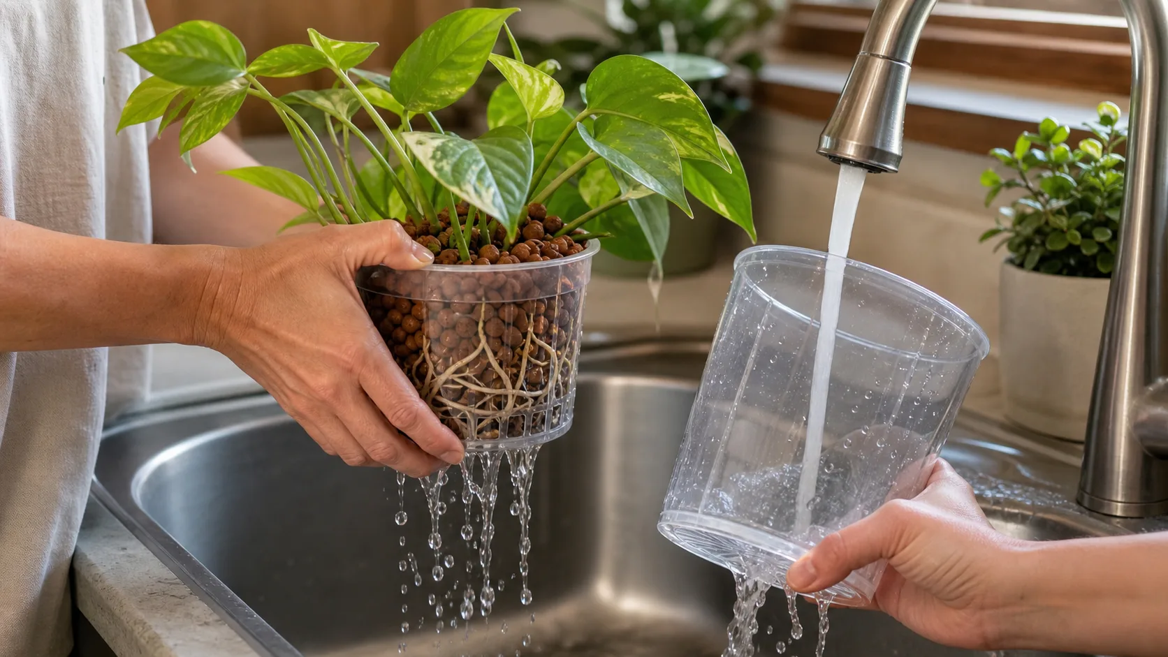 Flush Old Solution and Residue From the LECA LECA for Plants: A Beginner - Flush Old Solution and Residue From the LECA