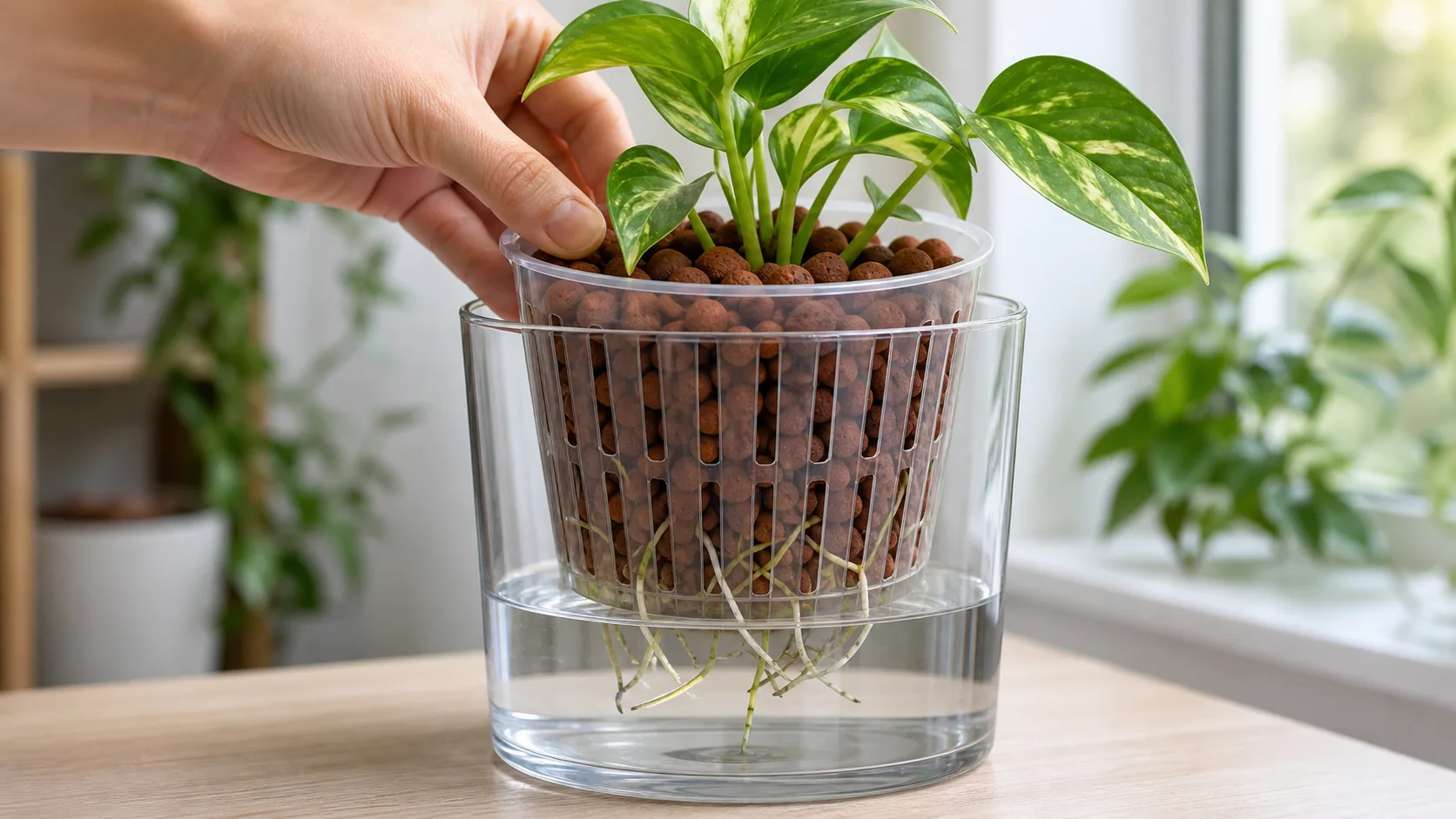 Keep a Shallow Reservoir Below Most of the Roots LECA for Plants: A Beginner - Keep a Shallow Reservoir Below Most of the Roots