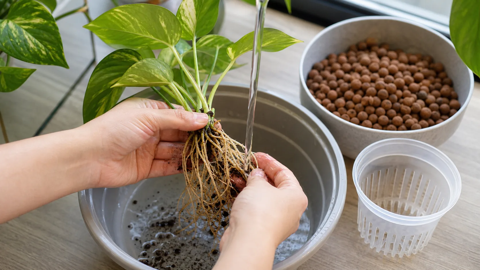 Remove Every Pocket of Organic Mix Before Conversion LECA for Plants: A Beginner - Remove Every Pocket of Organic Mix Before Conversion