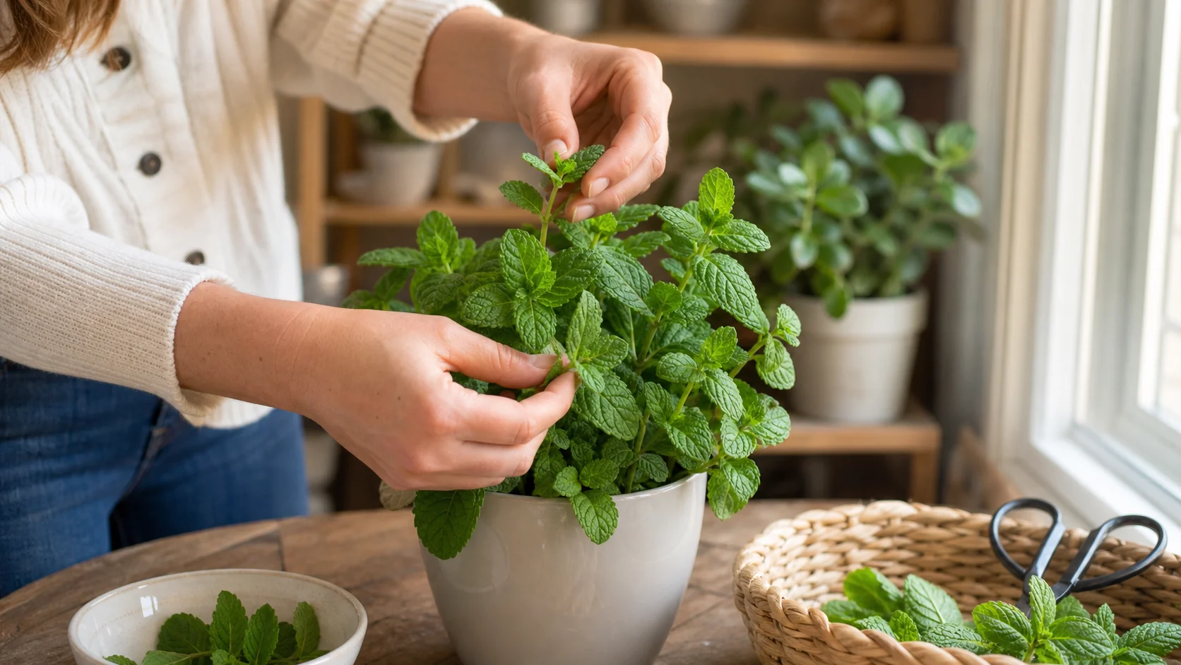 Harvesting Mint How to Grow Mint Indoors: Care, Harvesting and Varieties - Harvesting Mint