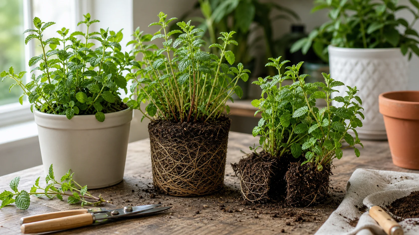When to Divide, When to Repot, and When to Just Prune How to Grow Mint Indoors: Care, Harvesting and Varieties - When to Divide, When to Repot, and When to Just Prune