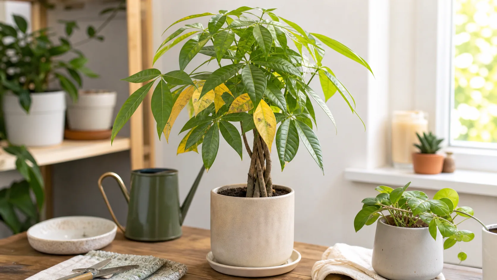 Yellow Leaves: A Symptom Table Money Tree Plant Care: How to Keep Pachira Healthy Indoors - Yellow Leaves: A Symptom Table