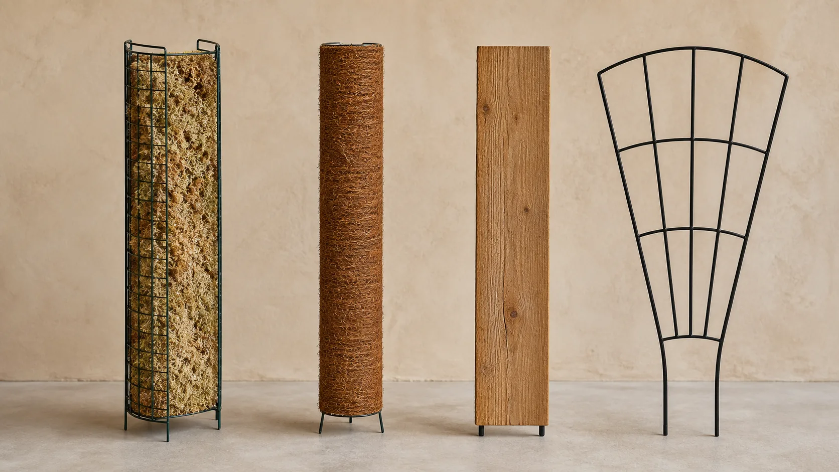 Open Sphagnum, Coco Coir, Wood, and Trellis Supports Compared Moss Pole for Monstera: Choose, Install, and Train It Correctly - Open Sphagnum, Coco Coir, Wood, and Trellis Supports Compared