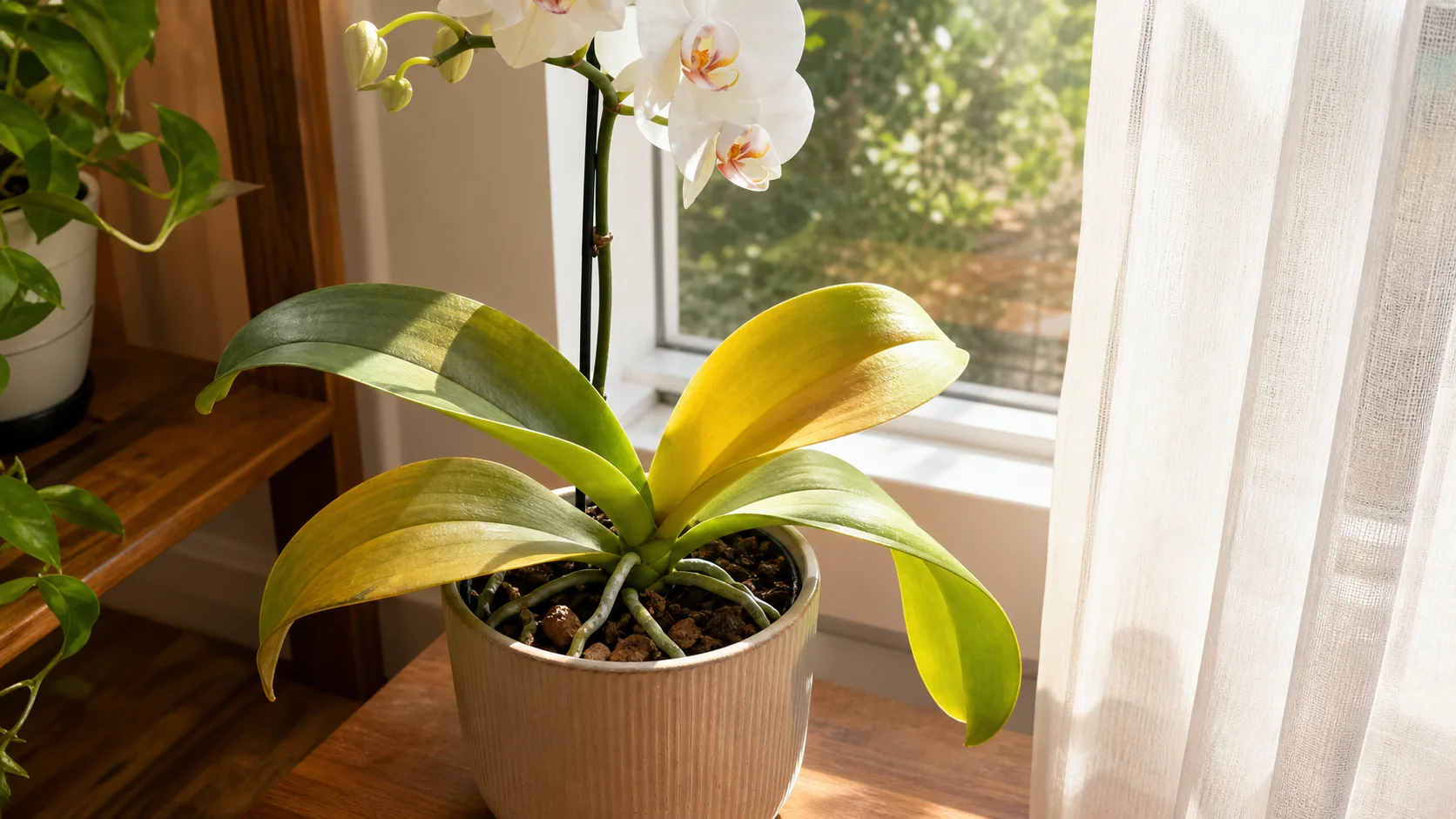 Orchid Leaves Turning Yellow: 8 Causes and Solutions - 5. Too Much Direct Sunlight