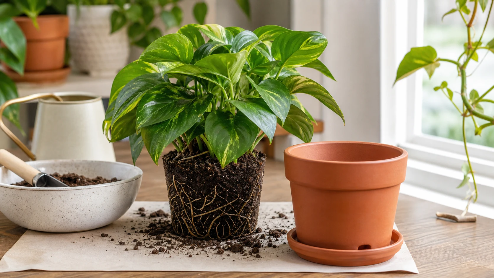 Overwatered Plant: Signs, Symptoms and How to Save It - Step 4: Repot Into Fresh Mix