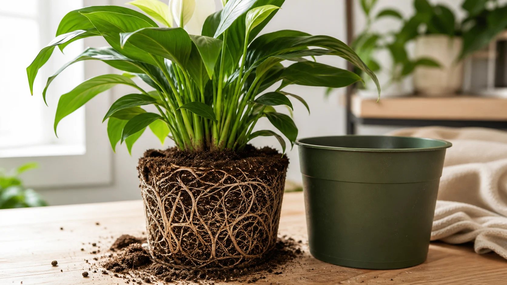 7. Root Bound Peace Lily Yellow Leaves: 8 Causes and What to Check - 7. Root Bound