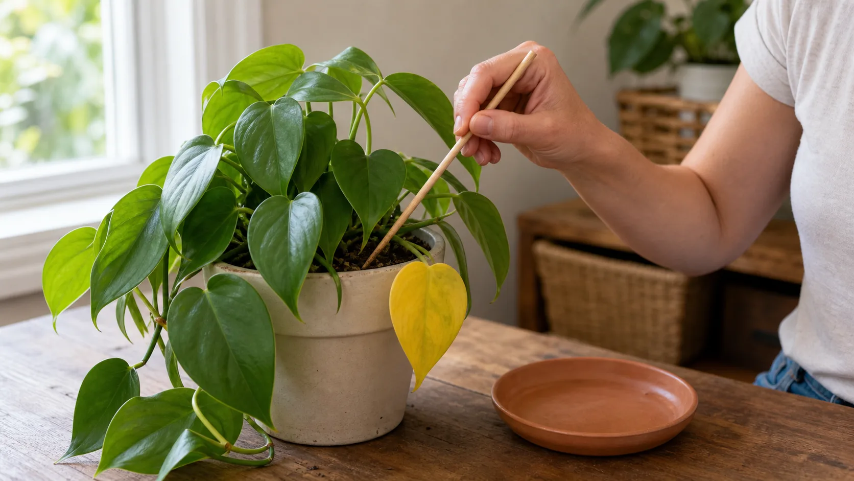 Do This First Today Philodendron Yellow Leaves: Old Leaf, Wet Roots, or Light Stress? - Do This First Today