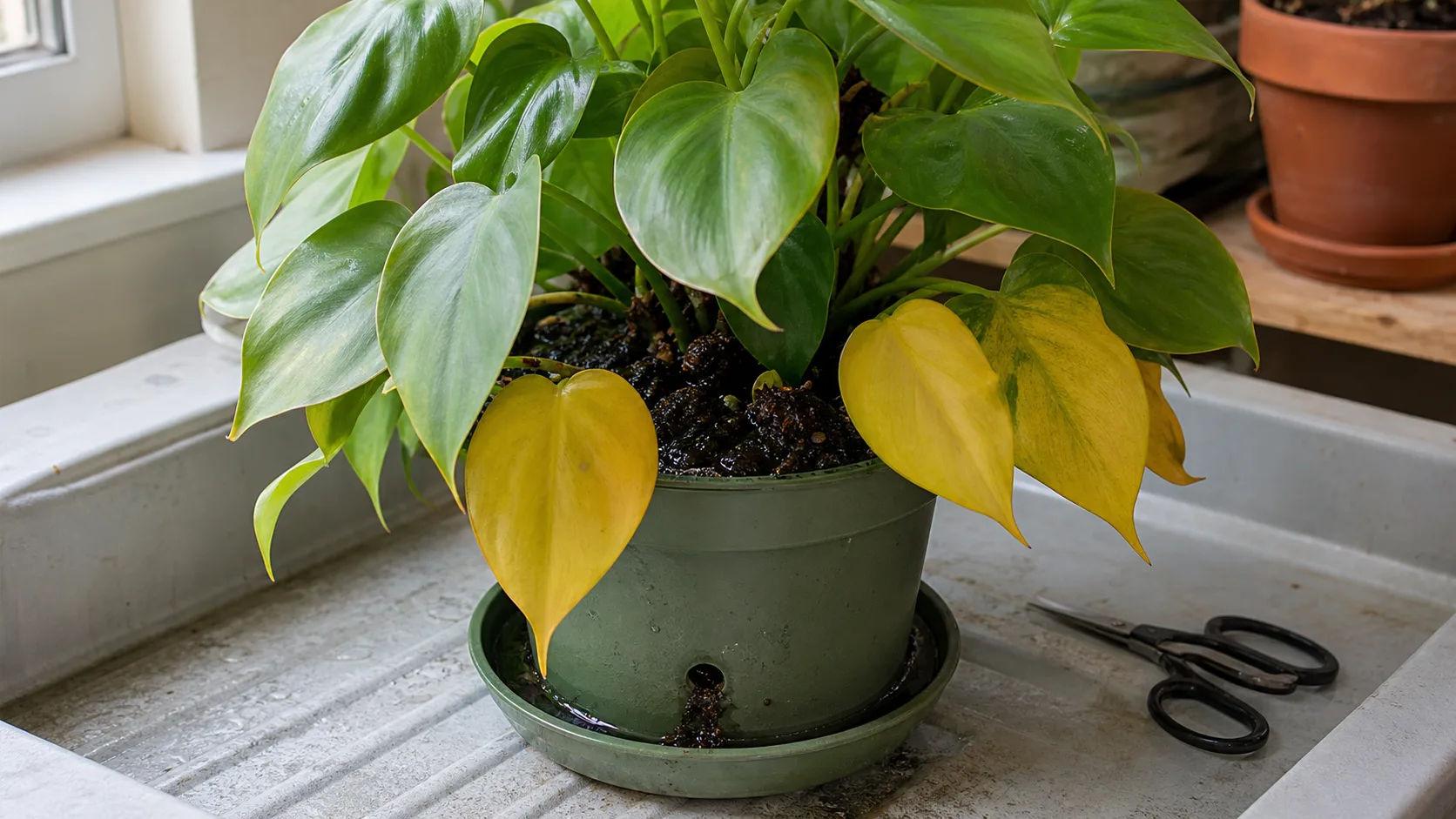 Red Flags That Need Faster Action Philodendron Yellow Leaves: Old Leaf, Wet Roots, or Light Stress? - Red Flags That Need Faster Action