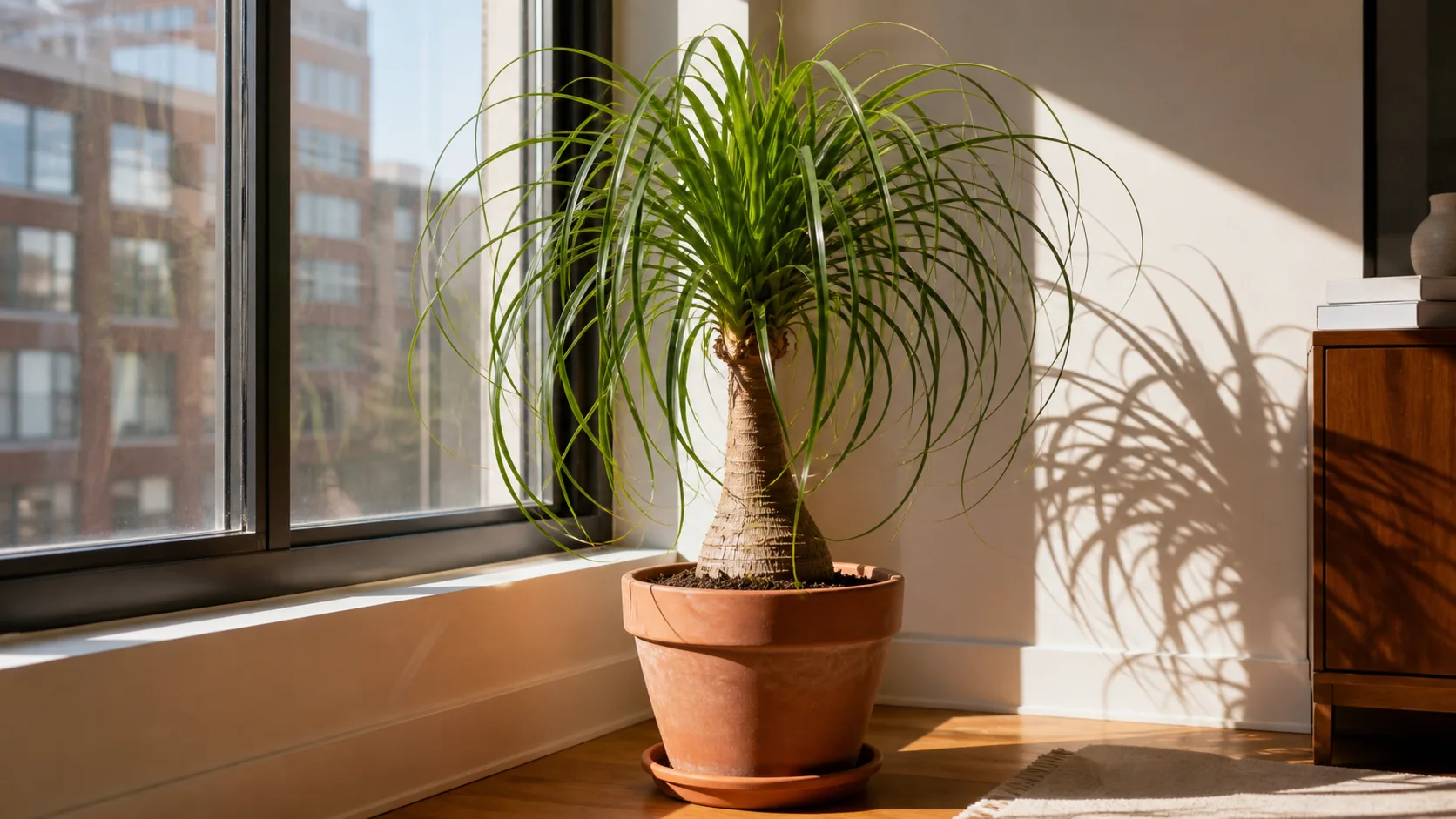 Direct Window Light for Strong Ponytail Palm Growth Ponytail Palm Care: Light, Watering, and a Healthy Caudex - Direct Window Light for Strong Ponytail Palm Growth