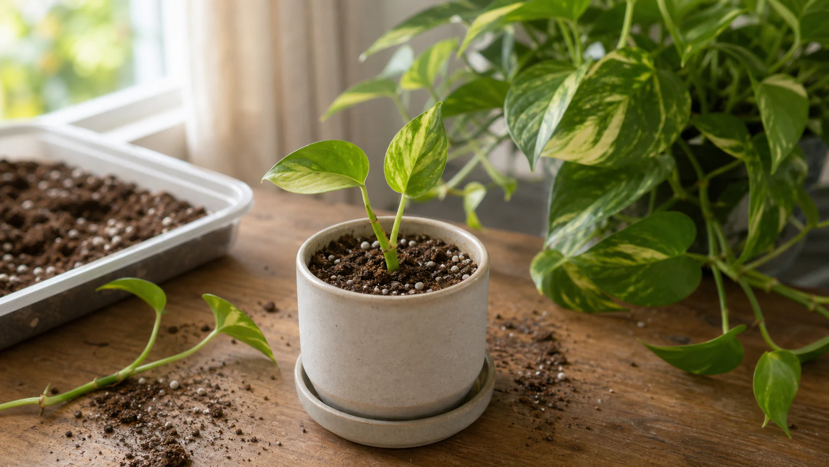 Method 2: Rooting Directly in Soil How to Propagate Pothos: Water, Soil, and Moss Methods That Work - Method 2: Rooting Directly in Soil