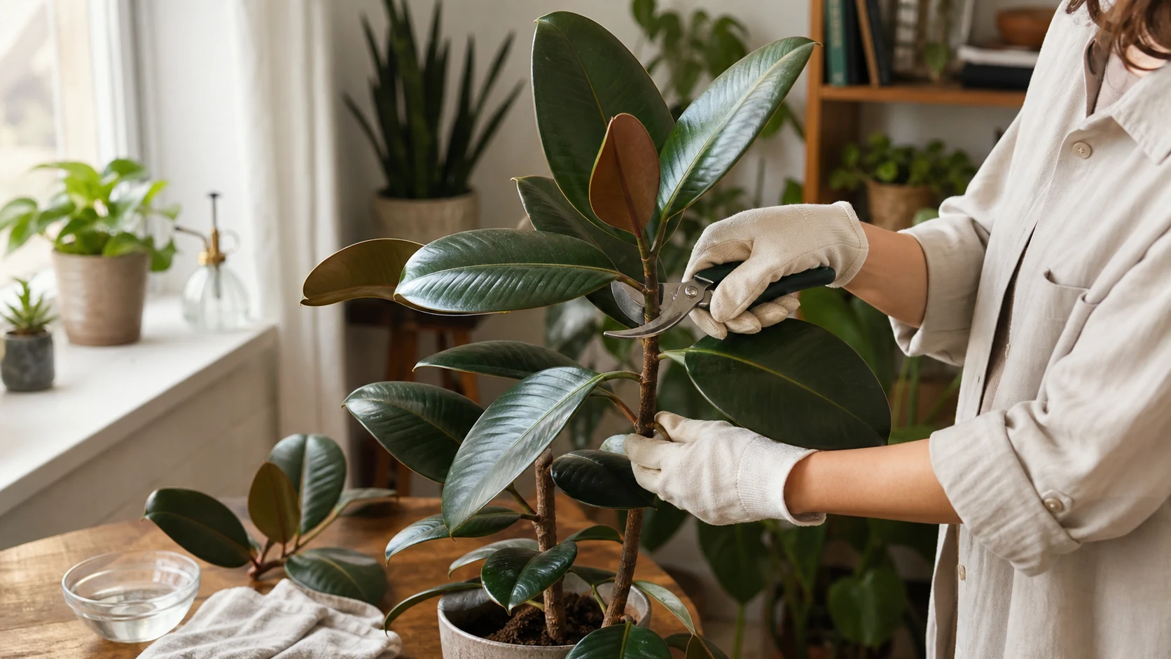 Pruning and Shaping Rubber Plant Care Guide for Indoors - Pruning and Shaping