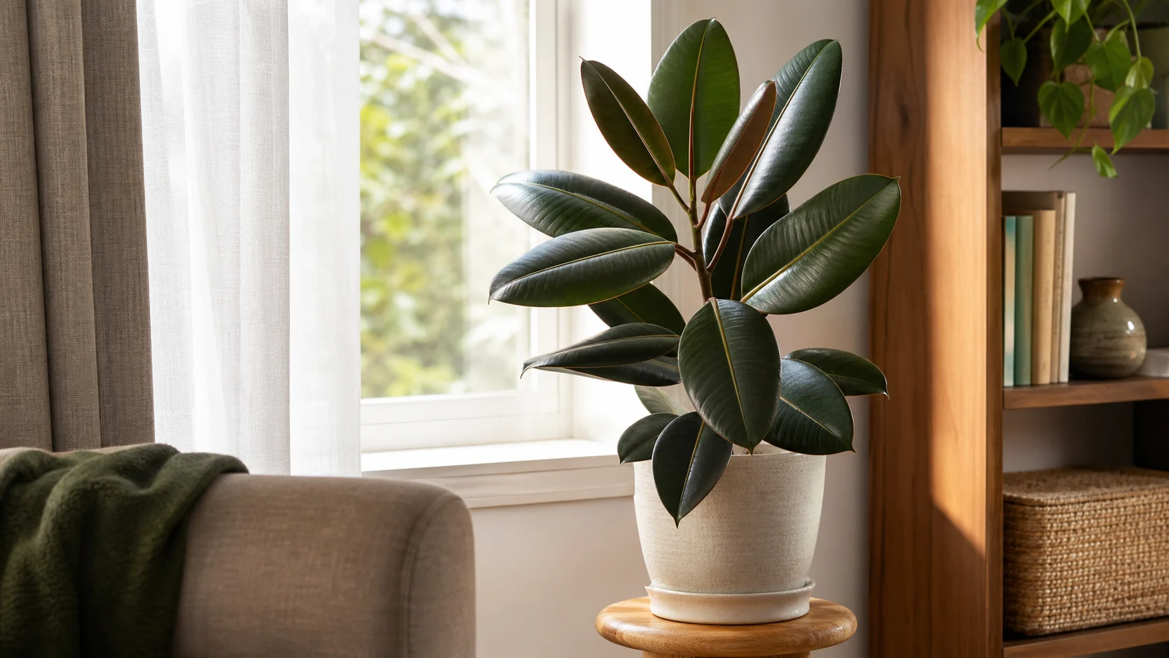 Light: Bright, But Not Punishing Rubber Tree Plant Care: How to Grow Ficus Elastica Indoors - Light: Bright, But Not Punishing