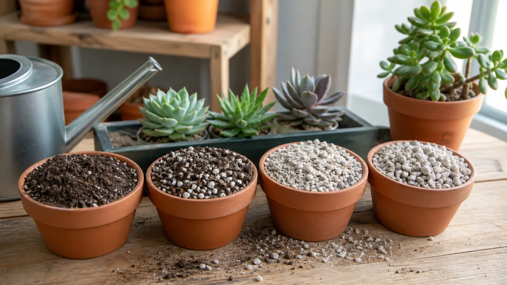 Soil Drainage Comparison Succulent Care Guide for Beginners - Soil Drainage Comparison