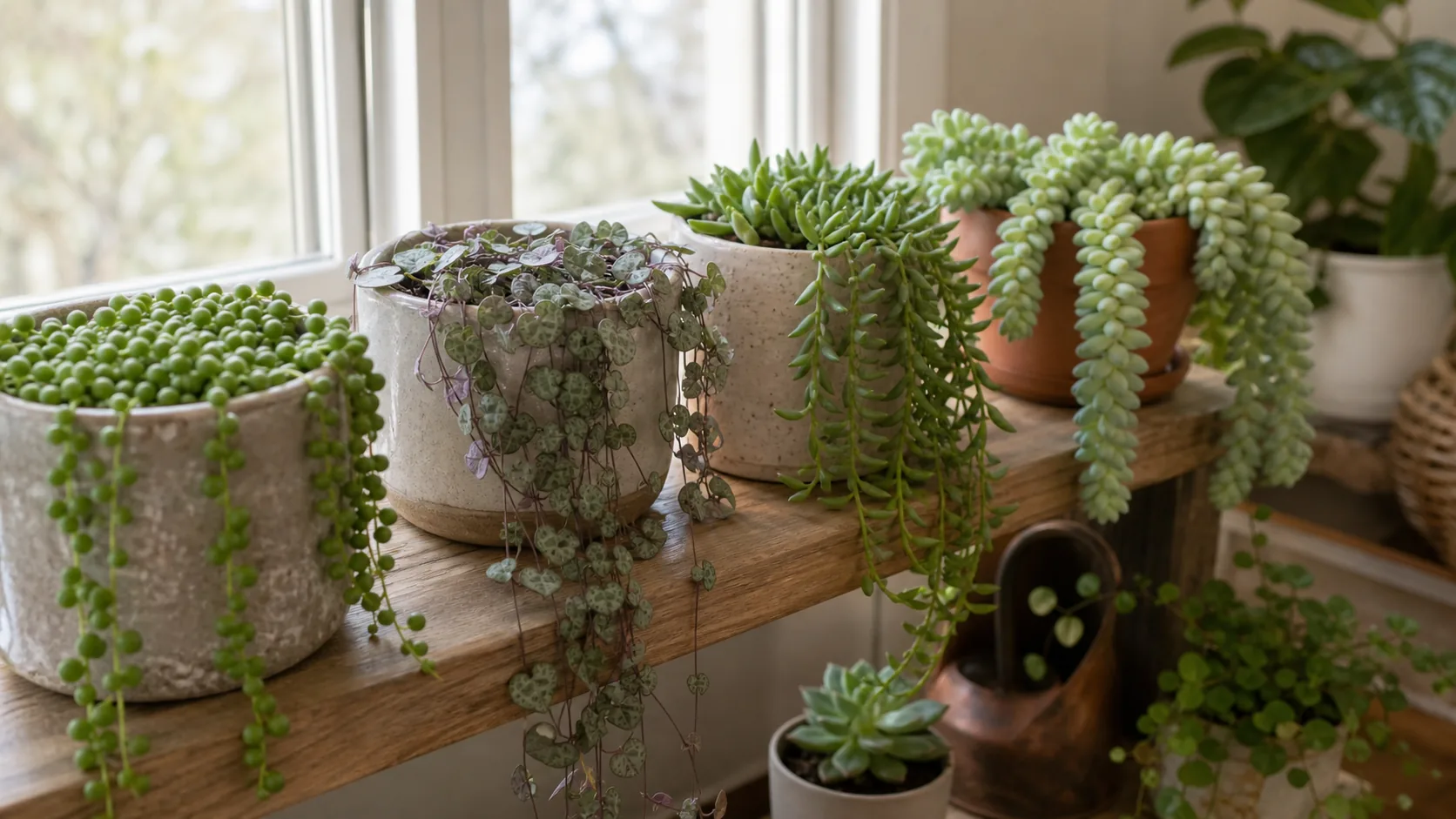 Best Trailing Indoor Plants to Grow - Care Card 2: Bright-light string succulents