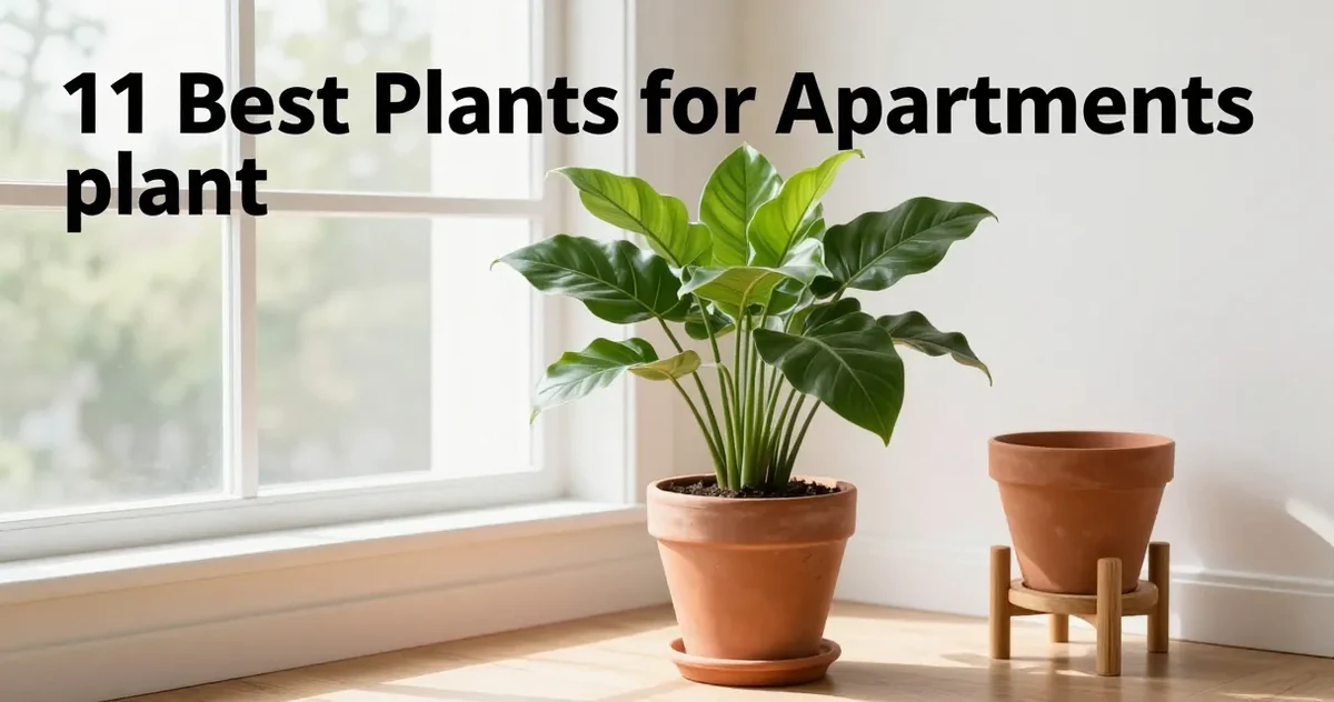 A collection of low-light houseplants on a windowsill in a small apartment