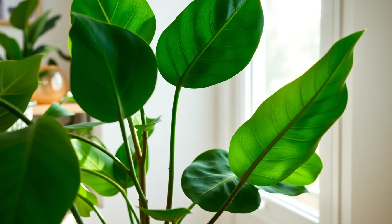 Fiddle leaf fig care guide showing a healthy Ficus lyrata tree in bright indirect light
