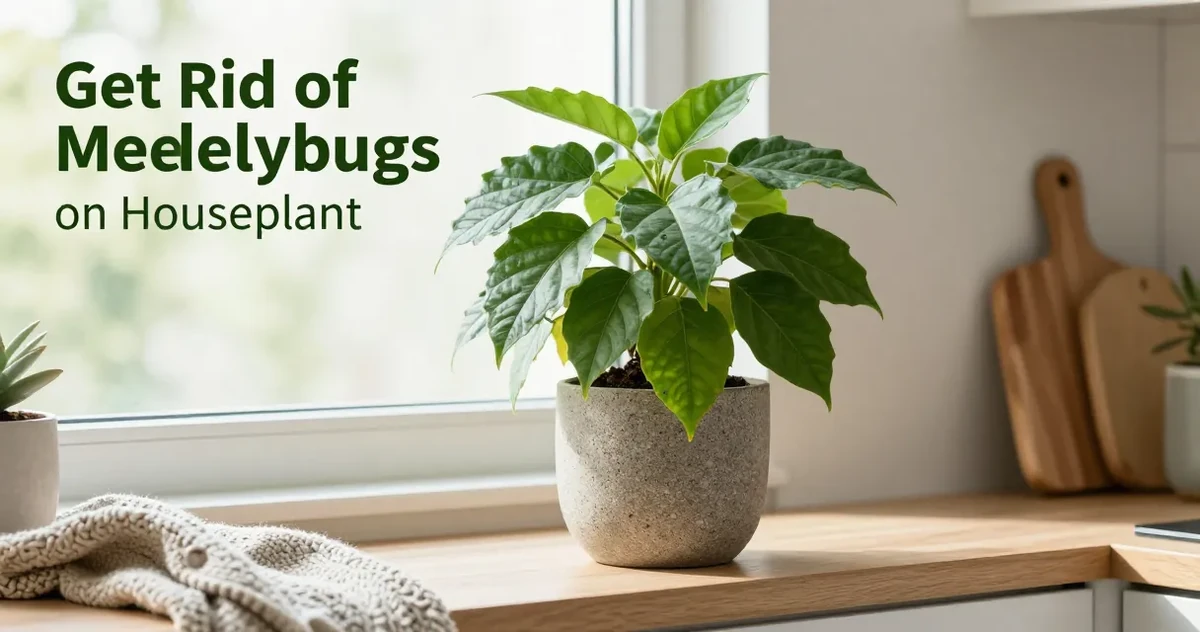 Mealybugs clustered on a houseplant stem