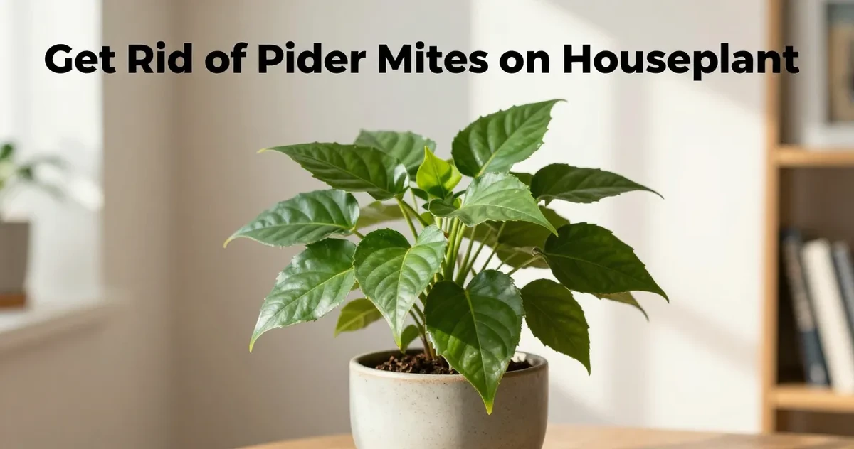 Close-up of spider mite webbing on a houseplant leaf
