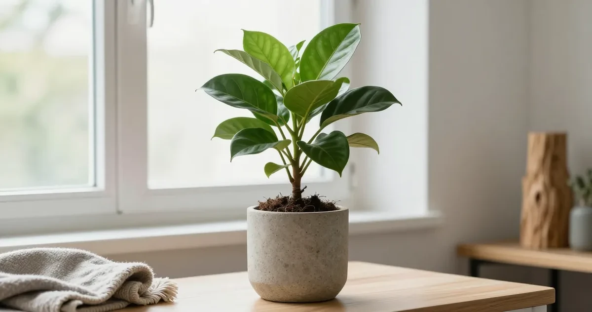 Hands repotting a houseplant into a larger terracotta pot with fresh potting mix
