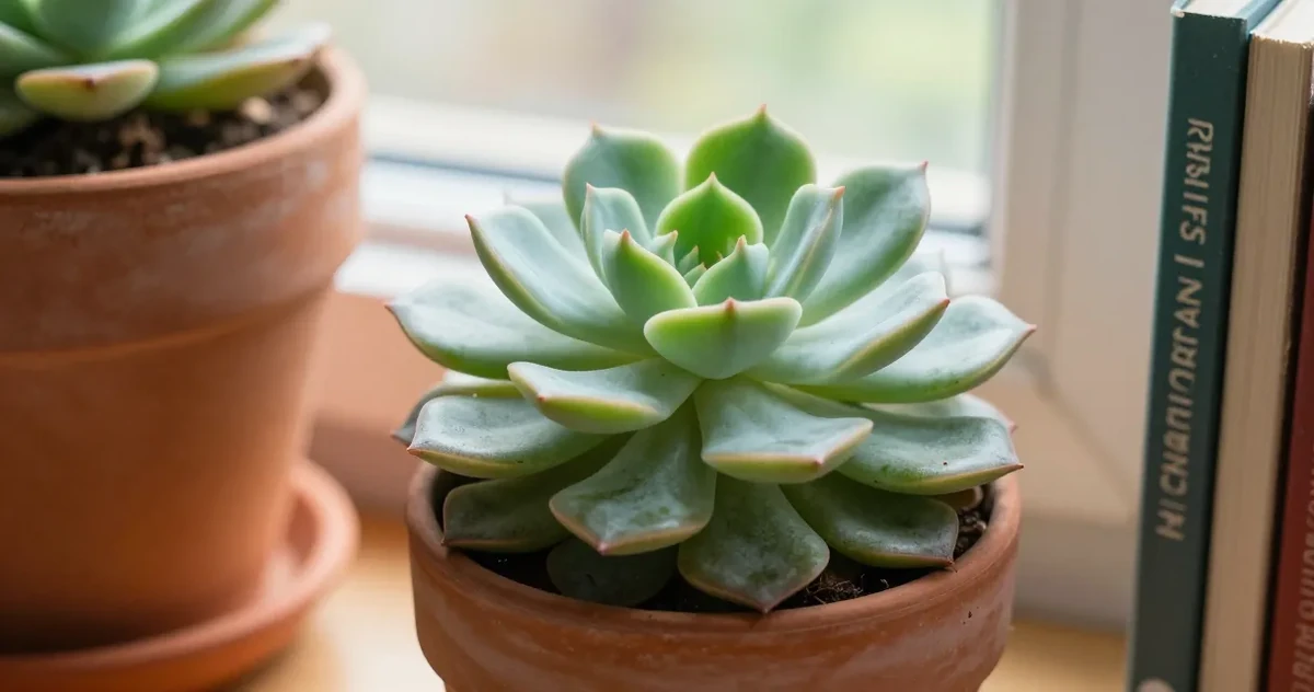 Several common indoor succulents showing different leaf shapes and growth habits
