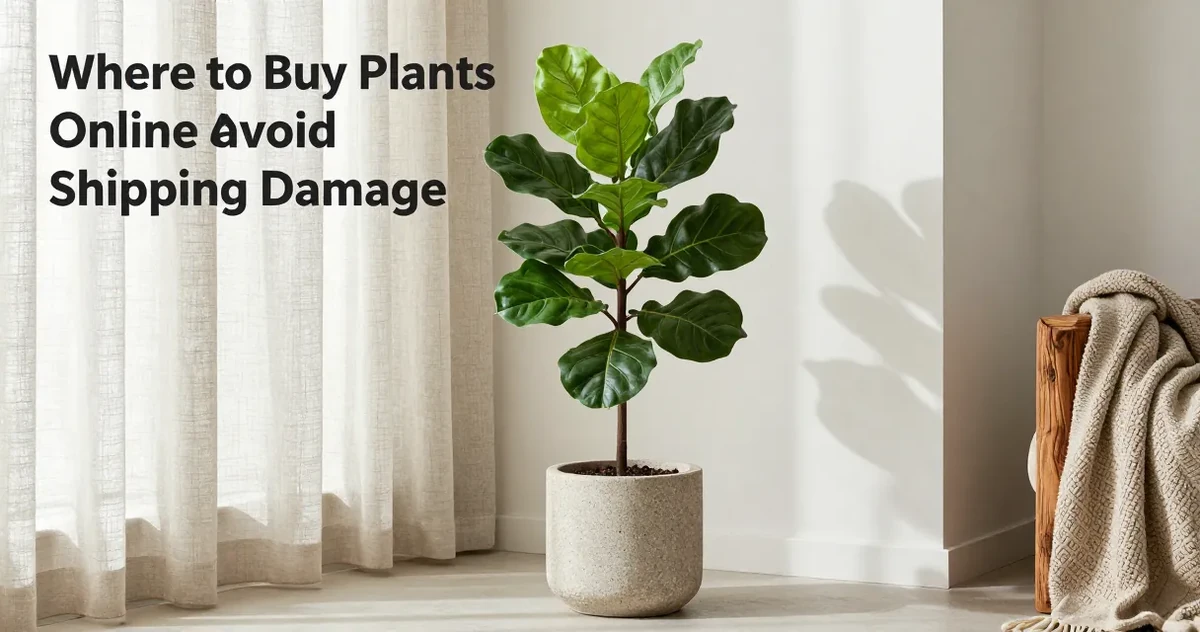 A healthy monstera plant packed in a cardboard shipping box with paper padding, ready for its new home