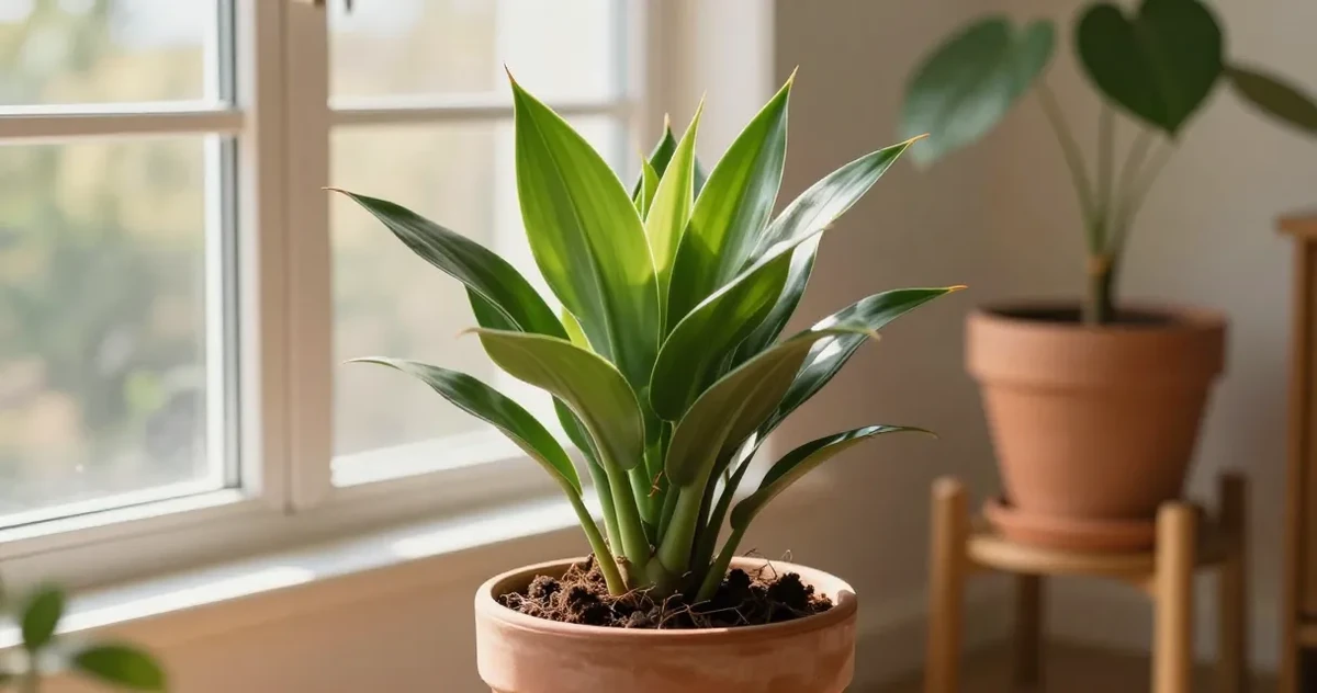 ZZ plant in a terracotta pot with well-draining soil mix